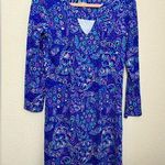 Lilly Pulitzer Aubrey UPF 50+ 3/4 Sleeve Dress in Lapis Lazuli Take It Slow XS Photo 0