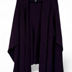 ALLSAINTS  Purple Wool Blend Ribbed Knit Cape Womens OS Fall Winter Cozy Preppy Photo 0