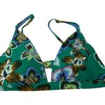 Aerie Green Floral Triangle Bikini Top Preppy Summer Beach Pool NWT Womens XL Photo 0