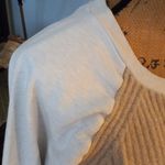 J.Crew Camel and Cream Wool Front Ribbed Pull On Sweatshirt Photo 3