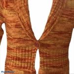 Nine West Orange Space Dye Boho Shawl Collar Cardigan Sweater Medium NWT Photo 2