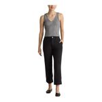 Quince Organic Stretch Cotton Twill Straight Leg Cropped Pants Size 29 Black NWT Photo 1