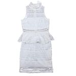 Charlotte Russe NWT White Eyelet Sleeveless Peplum Code Le Femme Wedding Dress M Photo 9