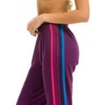 Aviator Nation  Purple Joggers with Pink and Blue Stripes Photo 0