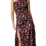 For Love & Lemons Xena Cherry Print Satin Midi Dress Women’s US XS Photo 0