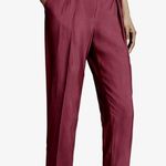Lauren Ralph Lauren LRL women's burgundy twill crop silky casual / dress pants Red Size 12 Photo 1