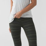 Lululemon Give Me Qi Crop Cyber Stripe Green Leggings Tights Gym Athletic Size 2 Photo 0