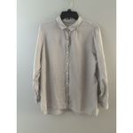 J. Jill Love Linen Essential Shirt Size L Gray Lightweight Lagenlook Coastal Size L Photo 15