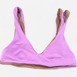 l*space L* pink brown swirl retro print tie vneck bikini set Size small large Photo 6