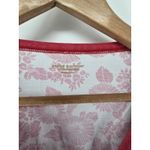 Garnet Hill Green Cotton‎ By  Red White Floral Long Sleeve V Neck Shirt Large Photo 1