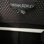 Cynthia Rowley Black V-Neck Blouse with Textured Shoulder Detail - Size M Photo 2