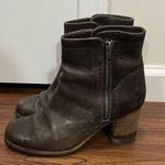 Frye Smoke Gray Leather Addie Double Zip Heeled Booties Size 8 US $358 Photo 2