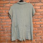 Mable Women's Cotton Wrinkle Gauze Button Front Lightweight Relaxed Romper S/M Green Size M Photo 3