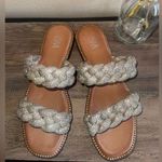 Elegant Silver Braided Women's Sandals Size 7 Photo 0