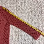 Pink Rose  Sheer Crochet Button Up Cardigan Mocha Umber S Small Photo 6