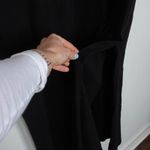 Pact Womens Organic Cotton V Neck Maxi Dress Size L Black Raw Edge Minimalist Photo 9