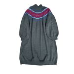 Lane Bryant Turtleneck Fair Isle Sweater Dress Gray Pink Aztec Plus Size 26/28 Photo 2