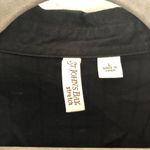 st. john's bay St. John’s Bay Blouse Black Button Down Long Sleeve Sz L GUC Collared Photo 2