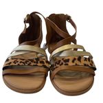 Torrid Cheetah Multi Strappy Flat Sandals Brown and Gold Size 7 WIDE NEW Photo 1
