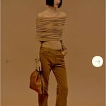 Source Unknown  Tova Off Shoulder Knit Nude top  contemporary fall casual rare Photo 1