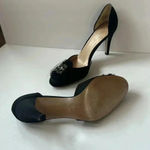 Vera Wang  Black Satin D’Orsay Heels w/ Crystal Toe – Size 9 Photo 5