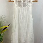 Fleur De Lis White Sheer Shark bite Hem Sleeveless Swim Suit Cover Up M Size M Photo 1