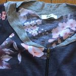 Lightweight Gray Floral Zip Front Baseball Bomber Jacket Large 3/$20 Sale! Photo 1
