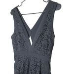 Free People  Mini Black Lace Plunge Neck Sleeveless Dress Size S Photo 5