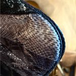 Nine West  Faux Python Snake Print Black Metallic Clutch Photo 3