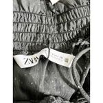 ZARA NWT  Black Sheer Burnout Dot Ruffle Mock Neck Long Sleeve Blouse Top Size S Photo 11