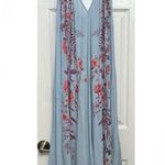 Free People  FLAWED Blue Ashbury Printed Maxi Slip Dress Photo 1