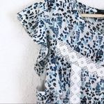 Romeo + Juliet Couture R & J COUTURE Drop Waist Floral Crochet Midi Dress Boho Blue White Medium New Photo 5