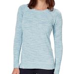 Champion  Elite Hi Lo Hem Blue and White Long Raglan Sleeve Performance Sweater Photo 1