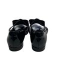 Black Faux Patent Square Toe Mary Jane Ballet Flats Rhinestone Bow Womens Size 8 Photo 2