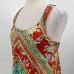 Vintage 70s Striped Maxi Dress Crossback Sleeveless Red Green Gold Womens Small Photo 3