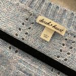 Derek Heart NWT  Size L Oversized Cropped V Neck Pointelle Cardigan Light Blue Photo 8