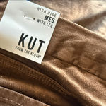 Kut From The Kloth NWT Meg Hi Rise Raw Hem Wide Leg Velvet Pants Brunette 14 Photo 9