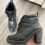 Dr. Martens  Averil Black Leather Heel Platform Ankle Boots 8 Photo 0