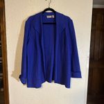 Chico's Women's Blue Wool Blend Open Front Collarless Jacket Blazer Size 3 Flaw Photo 5