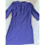 LL Bean Dress Dk Blue With Tie Waist‎ Size L Pockets Tie Waist Collar Size L Photo 8