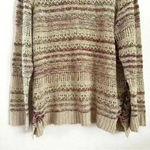 Artesia Sweater Open Knit Purple Beige Side Detail Women’s Sz XL‎ Comfy Photo 2