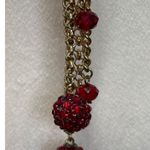 Elegant Rhinestone Crystal Clayball Long Necklace Disco Ball Boho Chic Whimsical Red Photo 7