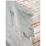 Hem & Thread Women's Distressed Color Block Short Sleeve Shirt Blue White Small Photo 7