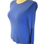 Ralph Lauren Blue Crewneck Side Buttons Long Sleeved Tee XL Cotton Size undefined Photo 7