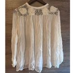 ZARA Basics size Medium Beaded white blouse button down party wrinkled style Photo 3