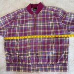 Liz Claiborne Vintage Lizsport Plaid Cotton Bomber Jacket Womens Medium Purple Streetwear Photo 5