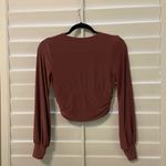 Lulus Dusty Rose Ruched Long Sleeve Blouse Photo 2