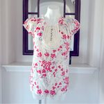 Vertigo Paris Blouse Floral Crochet Smocked Top Pink Red Size XS New with Tag Photo 2