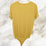 Elodie Ribbed Knit Bodysuit Top Short Sleeve Shirt Photo 1