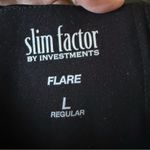 Investments Slim Factor No Waist Coated Ponte Flare Pants Faux Leather Black SZ L New Photo 4